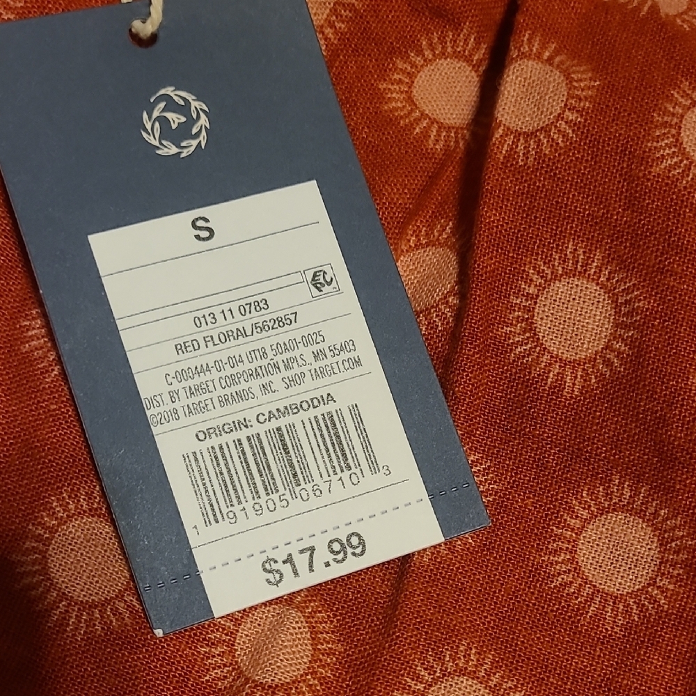 Universal Thread Orange Patterned High Waist Shor… - image 6